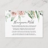 Carte D'accompagnement Souhait de lune de miel floral rose vert blush (Devant)