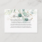 Carte D'accompagnement Souhait de lune de miel rustique Eucalyptus Or Flo (Devant)
