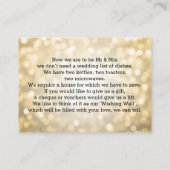 Carte D'accompagnement Souhaiter bien Parties scintillant or lumières (Dos)