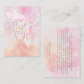 CARTE D'ACCOMPAGNEMENT SOUHAITER BIEN ROSE COLUMBINE EAU COULEUR SPLASH (Devant / Derrière)