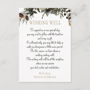 Carte D'accompagnement Souhaitez bien élégante florale chic mariage d'hiv