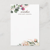 Carte D'accompagnement Souhaits floraux pour bébé. Conseil roses d'aquare (Devant)