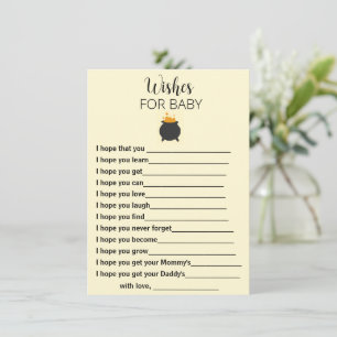 Carte D'accompagnement Souhaits pour le baby shower de brasserie