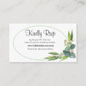 Carte D'accompagnement Souper en ligne Mariage RSVP (Devant)