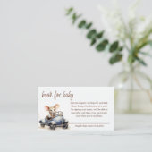 Carte D'accompagnement Souris Aquarelle en bleu Livre de voiture pour béb (Debout devant)