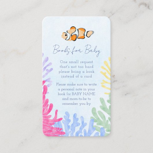 Carte D'accompagnement Sous La Demande De Baby shower De Poisson Mer (Devant)