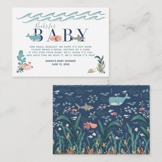 Carte D'accompagnement Sous la demande de réservation de Baby shower mari (Devant / Derrière)