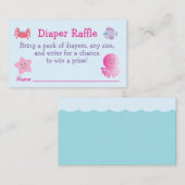 Carte D'accompagnement Sous la mer Baby Girl Douche Déchets Raffle (Devant / Derrière)