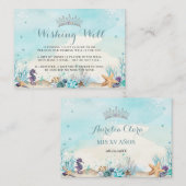 Carte D'accompagnement Sous la mer Douce 16 Quinceañera Wishing Well (Devant / Derrière)