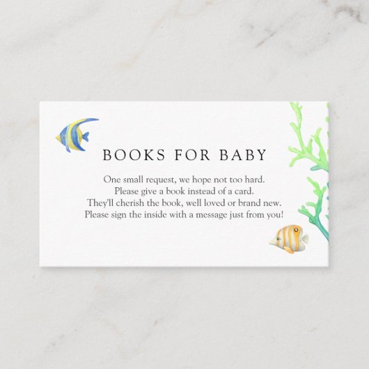 Carte D'accompagnement Sous la mer Ocean Books for Baby Enclume Card (Devant)