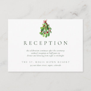 Carte D'accompagnement Sous la réception de mariage de Noël Mistletoe