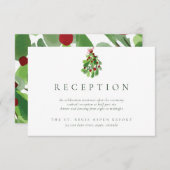 Carte D'accompagnement Sous la réception de mariage de Noël Mistletoe (Devant / Derrière)