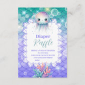 Carte D'accompagnement Sous le raffle Diapper d'aquarelle de mer (Devant)