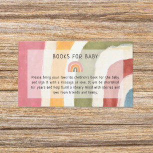 Carte D'accompagnement Sous le Rainbow Book pour Baby Boho Baby shower