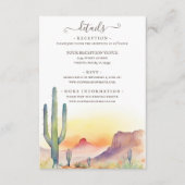 Carte D'accompagnement Southwestern Desert Cactus Détails du Mariage (Devant)