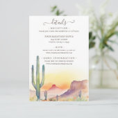 Carte D'accompagnement Southwestern Desert Cactus Détails du Mariage (Debout devant)