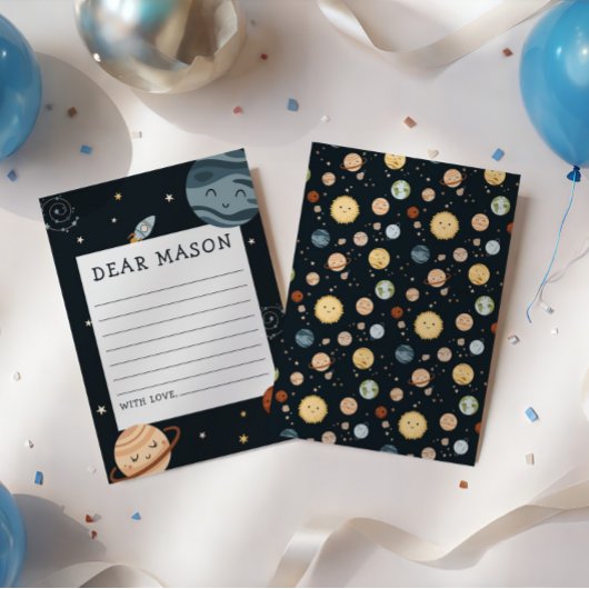 Carte D'accompagnement Space Adventure Playful Kids Birthday Time Capsule