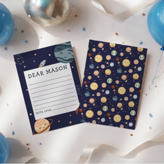 Carte D'accompagnement Space Adventure Playful Kids Birthday Time Capsule