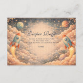Carte D'accompagnement Space Rocket Clouds Diapper Raffle (Devant)