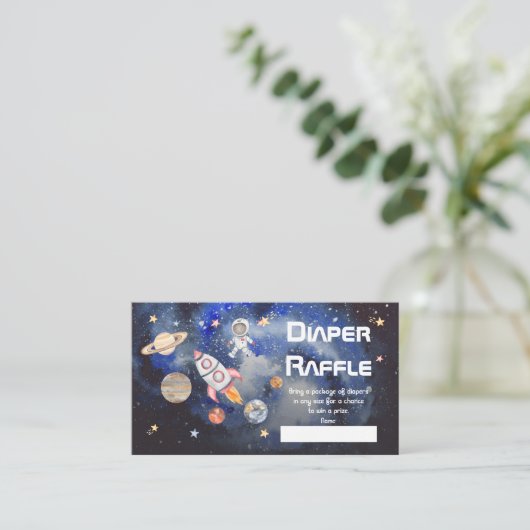 Carte D'accompagnement Space Rocket Planètes Garçon Baby shower Déchets R (Debout devant)