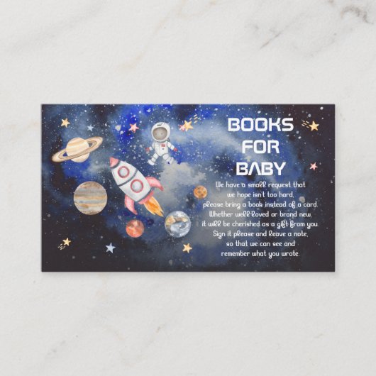 Carte D'accompagnement Space Rocket Planets Boy Baby shower Demande de ré (Devant)
