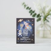Carte D'accompagnement Space Rockets Planètes QR Code Baby Registry (Debout devant)
