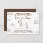Carte D'accompagnement Special Delivery! Brown & Tan Stork Books for Baby (Devant / Derrière)