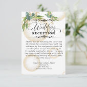 Carte D'accompagnement Sphères d'or et réception de mariage botanique (Debout devant)