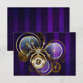Carte D'accompagnement Spider Steampunk sur Arrière - plan pourpre (Devant / Derrière)