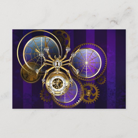 Carte D'accompagnement Spider Steampunk sur Arrière - plan pourpre (Devant)