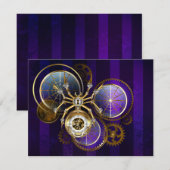 Carte D'accompagnement Spider Steampunk sur Arrière - plan pourpre (Devant / Derrière)