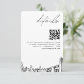 Carte D'accompagnement Spokane Mariage détails modernes Code QR (Debout devant)