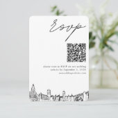 Carte D'accompagnement Spokane Mariage moderne RSVP QR Code (Debout devant)