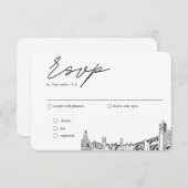 Carte D'accompagnement Spokane Mariage traditionnel RSVP option de repas (Devant / Derrière)