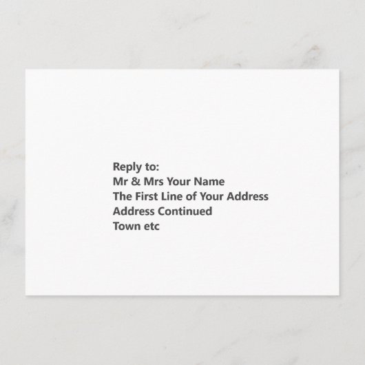 Carte D'accompagnement Sprigs de fleurs sur une réponse Mariage (Dos)