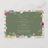Carte D'accompagnement Spring Boho Chic Colorful Wildflower Wedding (Devant)