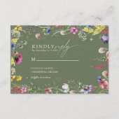 Carte D'accompagnement Spring Boho Chic Colorful Wildflower Wedding  (Devant)