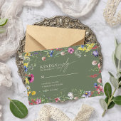 Carte D'accompagnement Spring Boho Chic Colorful Wildflower Wedding 