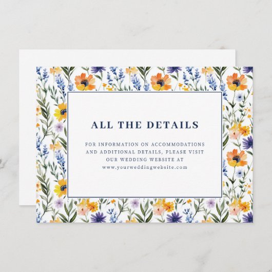 Carte D'accompagnement Spring Floral Wedding (Devant / Derrière)