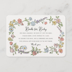 Carte D'accompagnement Spring Garden Party Livres pour Baby shower Insére
