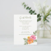 Carte D'accompagnement Spring Wedding watercolor flowers Détails de l'inv (Debout devant)