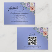 Carte D'accompagnement Spring Wildflowers, QR Code - Blue (Devant / Derrière)