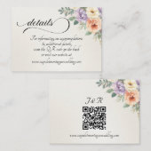 Carte D'accompagnement Spring Wildflowers, QR Code - Ivory (Devant / Derrière)