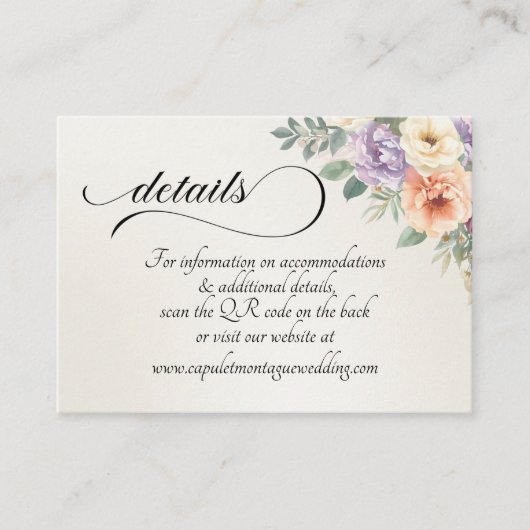 Carte D'accompagnement Spring Wildflowers, QR Code - Ivory (Devant)