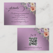 Carte D'accompagnement Spring Wildflowers, QR Code - Lavender (Devant / Derrière)