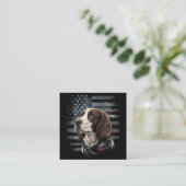 Carte D'accompagnement Springer Spaniel Chien Drapeau Américain (Debout devant)