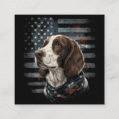 Carte D'accompagnement Springer Spaniel Chien Drapeau Américain (Dos)