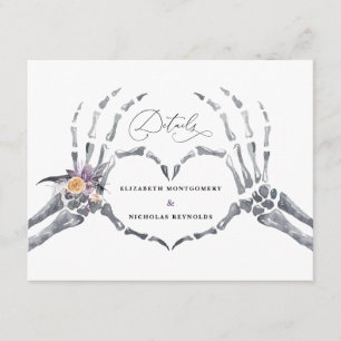 Carte D'accompagnement Squelette floral Détails pour les invités d'un m