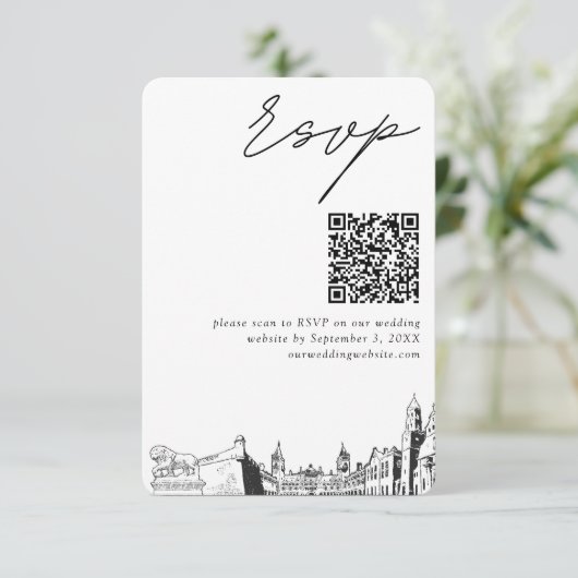 Carte D'accompagnement St Augustine Florida Mariage RSVP QR Code Petit (Debout devant)
