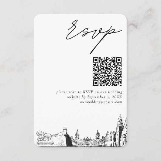 Carte D'accompagnement St Augustine Florida Mariage RSVP QR Code Petit (Devant)